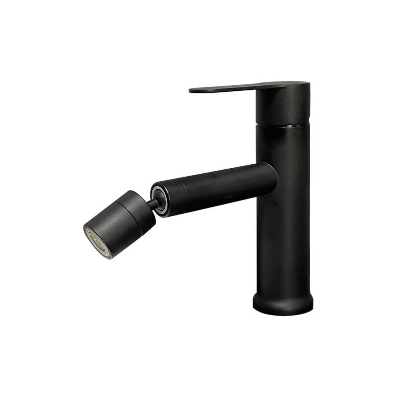 Bathroom sink faucet, single hole bathroom faucet modern single handle vanity basin faucet - Matte Black