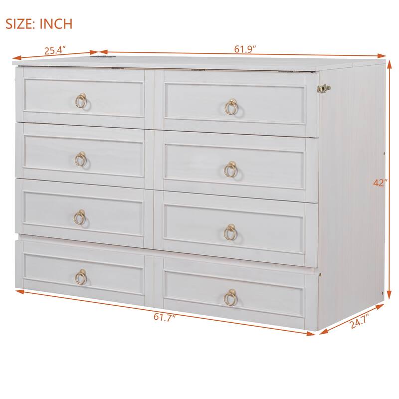 Murphy Bed with Storage and Large Drawers
