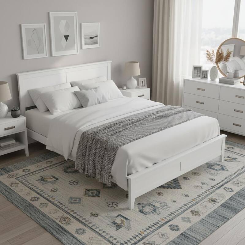 Modern Solid Wood Platform Bed with Tapered Legs and Sturdy Slats Support by Harper&Bright Designs