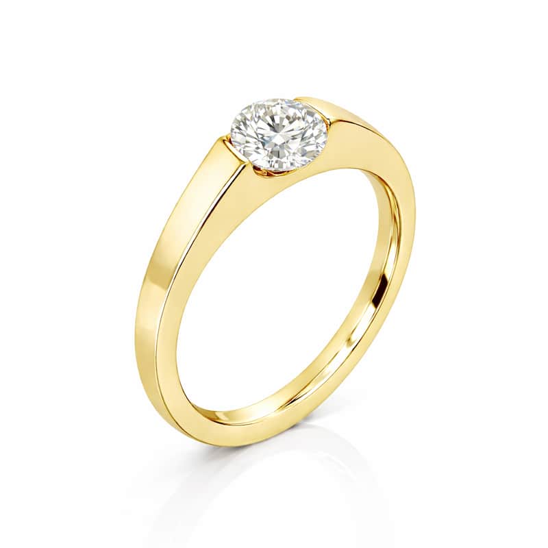 Auriya 14K Gold Suspense Round Lab Grown Diamond Engagement Ring 1.00 - 5.00ct. tw. (F-G, VS) - White