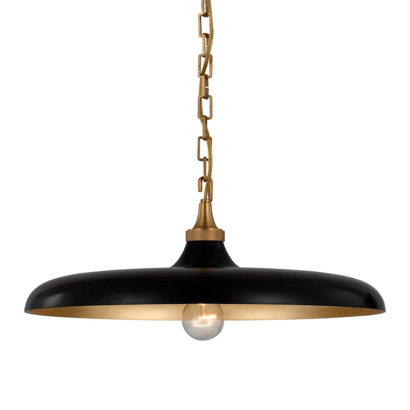 Raven Black Dome Pendant Light - 20"