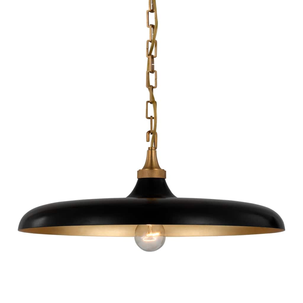 Raven Black Dome Pendant Light - 20"