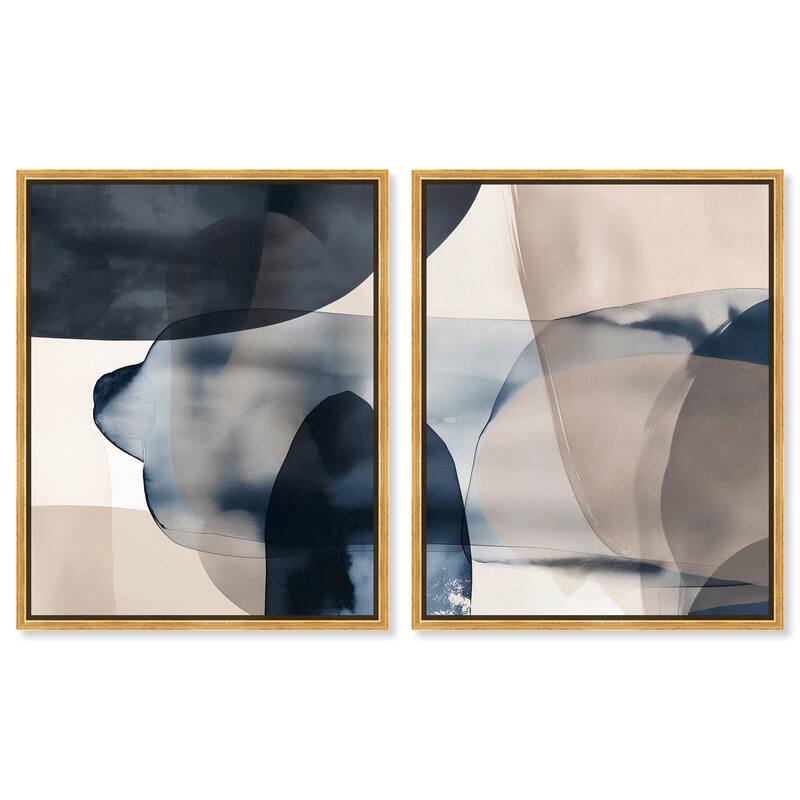 Monochrome Movement Canvas Set of 2 by Art Remedy - 30" x 36" - Gold