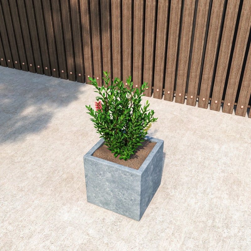 Fern Modern Square Fiberstone and MGO Clay Planter with Drainage Protective Cover for Indoor & Outdoor Home Office Patio Decor