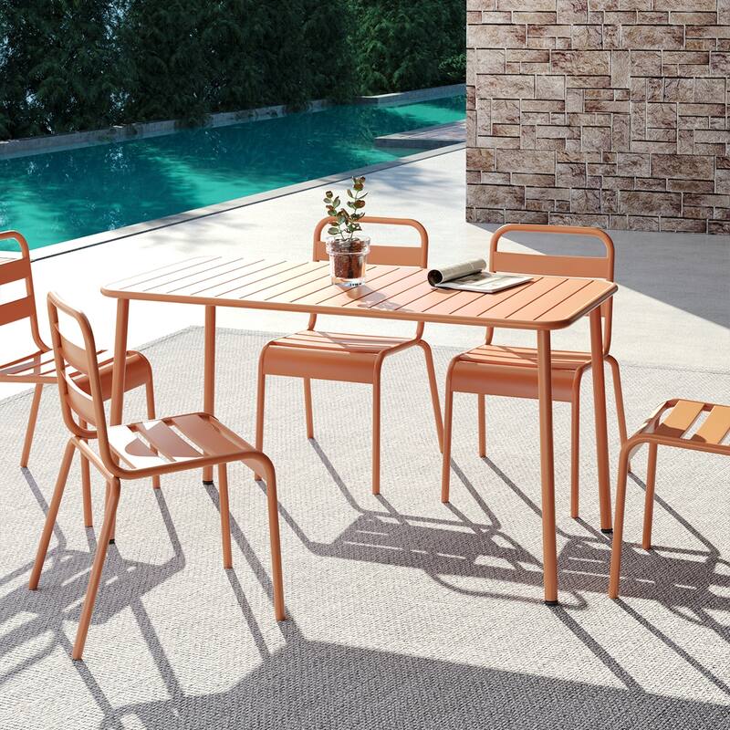 Long Table Outdoor Dining Table Villa Courtyard Balcony Table Outdoor Leisure Table Simple Garden Waterproof Table