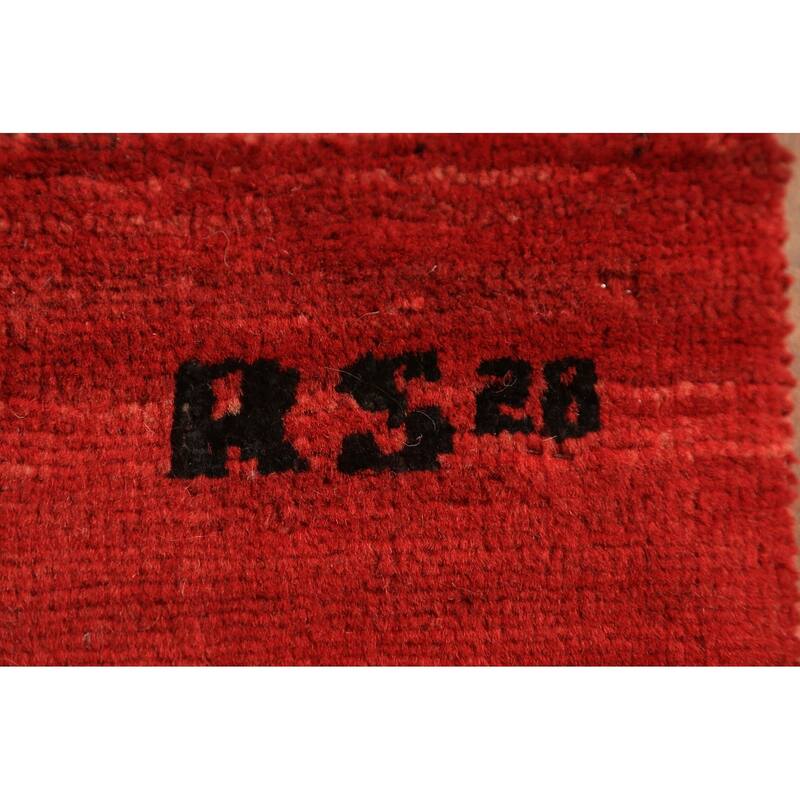 Red Gabbeh Oriental Area Rug Handmade Wool Carpet - 8'2" x 9'8"