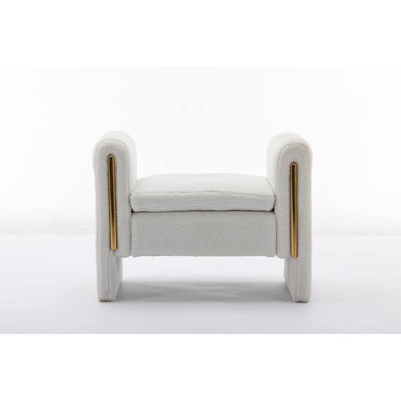 Fabric Single Bench - Teddy Ivory