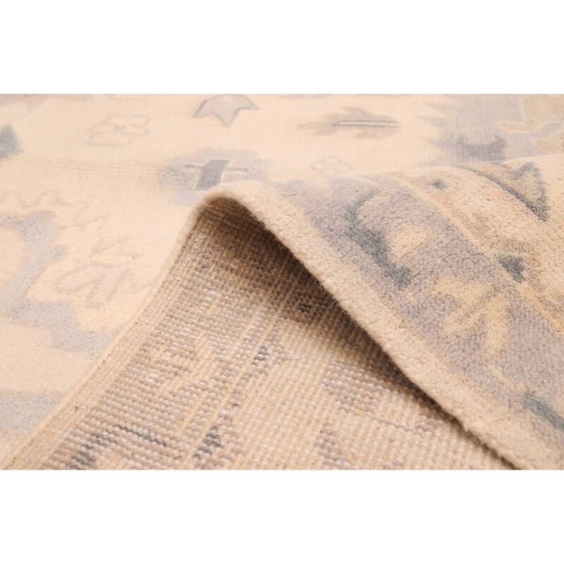 ECARPETGALLERY Hand-knotted Royal Oushak Ivory Wool Rug - 10'2 x 13'9