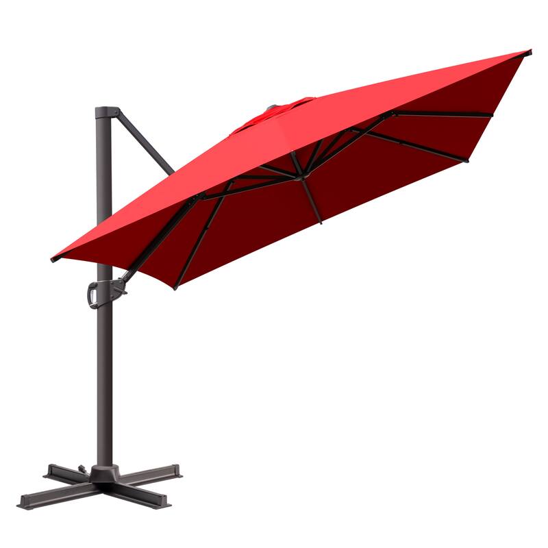 VredHom 10x13FT Patio Cantilever Umbrella Outdoor Offset Umbrella 360-Degree Rotation
