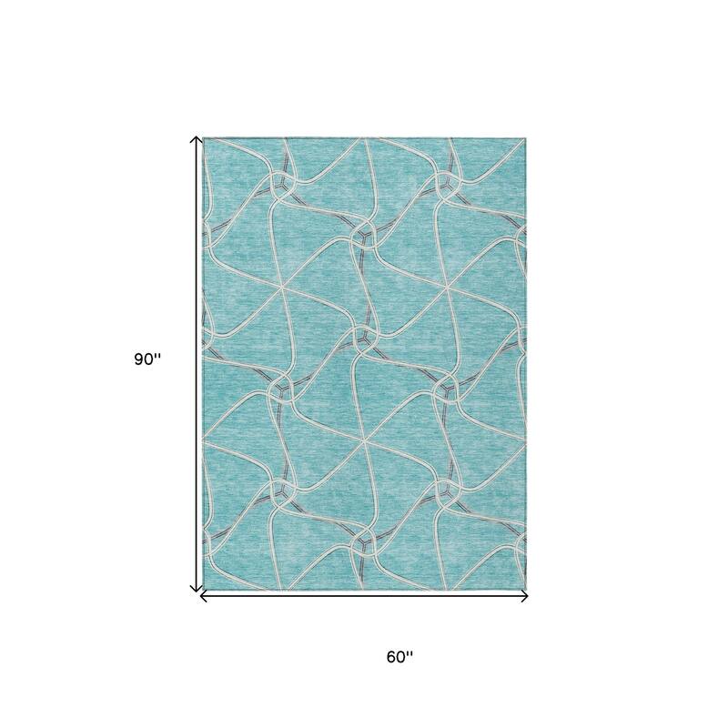 HomeRoots Geometric Transitional Rectangle Outdoor Rug