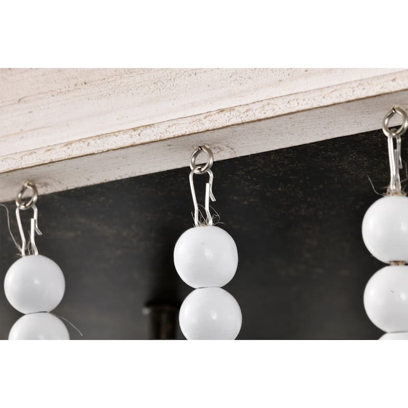 Pryne 18 Inch Off White Bead Detail Flush Mount 3-Light