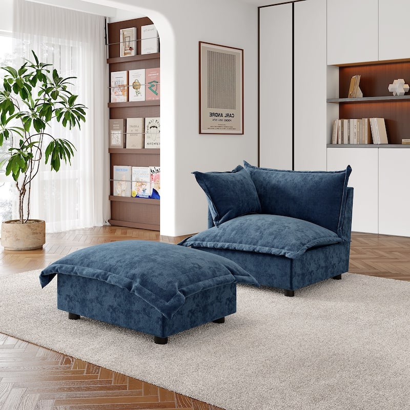 Double Layer Cushion Comfy Cloud Modular Sectional Sofa Set