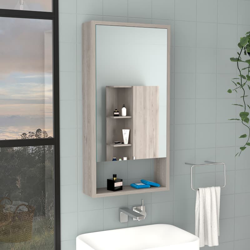Medicine Cabinet With One External Shelf