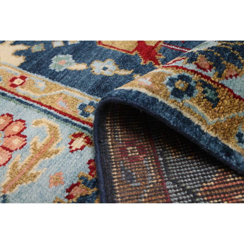ECARPETGALLERY Hand-knotted Modern Oushak Navy Wool Rug - 8'0 x 10'1