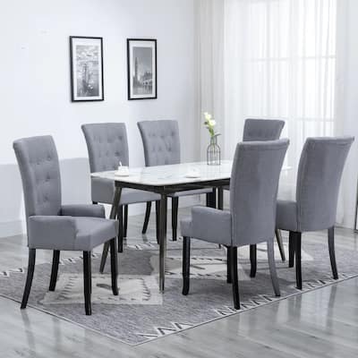vidaXL Dining Chairs with Armrests 1/2/4/6 pcs Multicolor Fabric - 21.3" x 22" x 41.7"