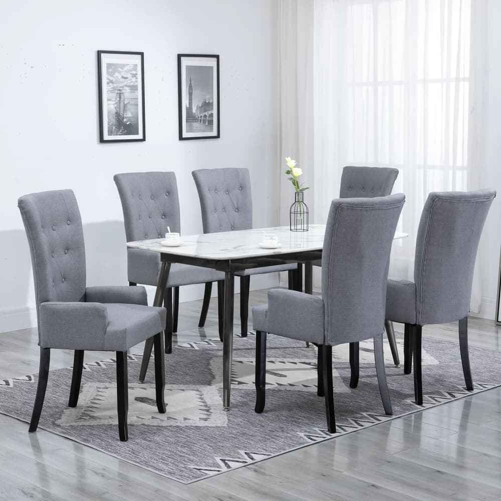 vidaXL Dining Chairs with Armrests 1/2/4/6 pcs Multicolor Fabric - 21.3" x 22" x 41.7"