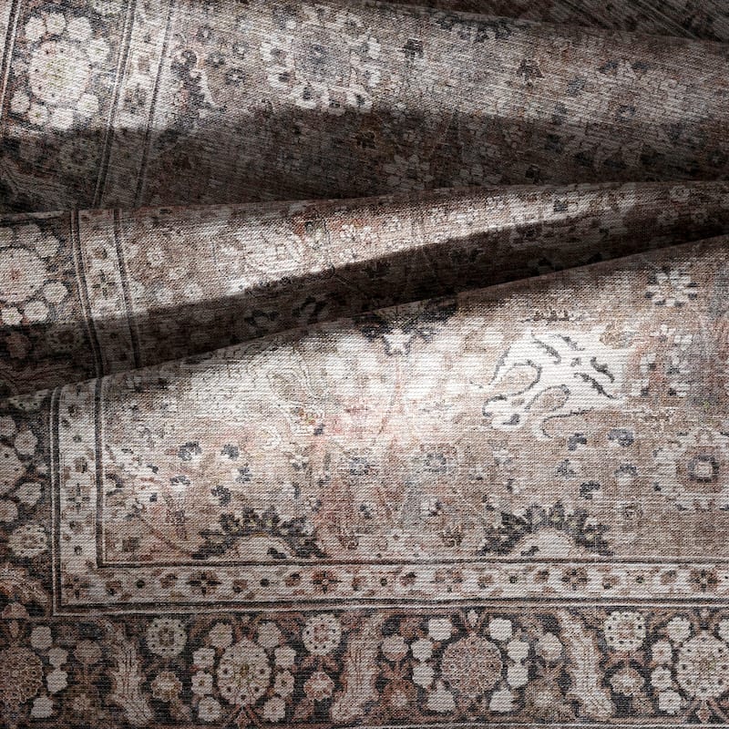 Livabliss Thea Persian Floral Printed Machine Washable Area Rug