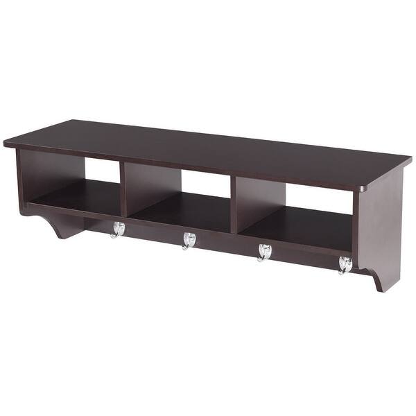Shop Costway Wall Mount Coat Rack Storage Shelf Cubby Organizer