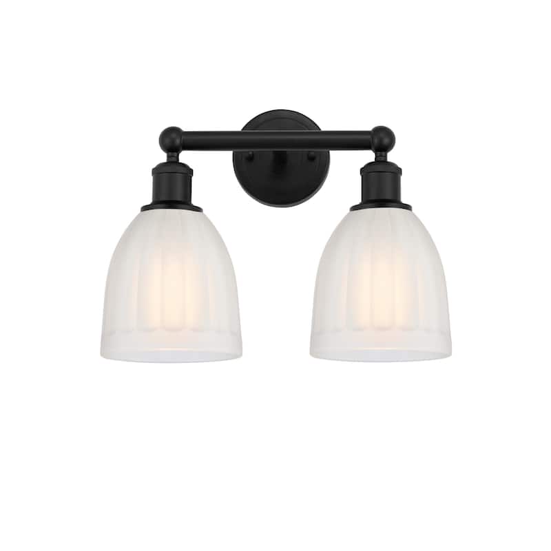 Innovations Lighting 616-2W-12-15 Brookfield Vanity Brookfield 2 Light - Matte Black / White