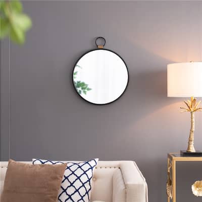Wall Mirror with Black Frame, Contemporary Minimalist Accent Mirror