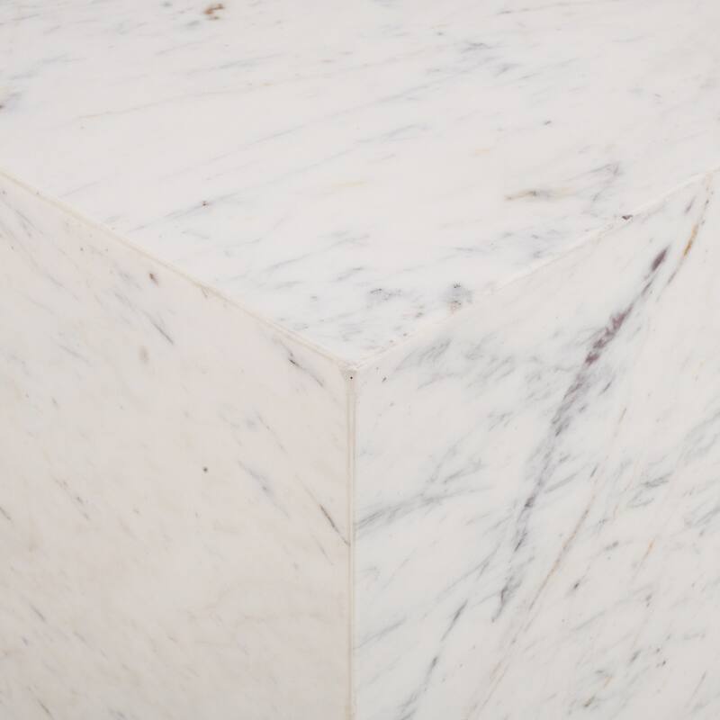 Geometrical Cube Side Table - 18" - White