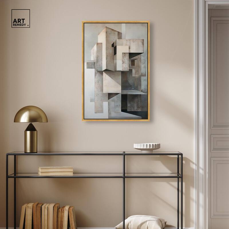 Grey Matrixy Canvas by Art Remedy