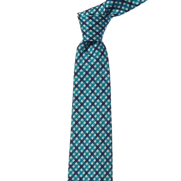Shop Dunhill Green Check Silk Tie Nosize Free Shipping Today