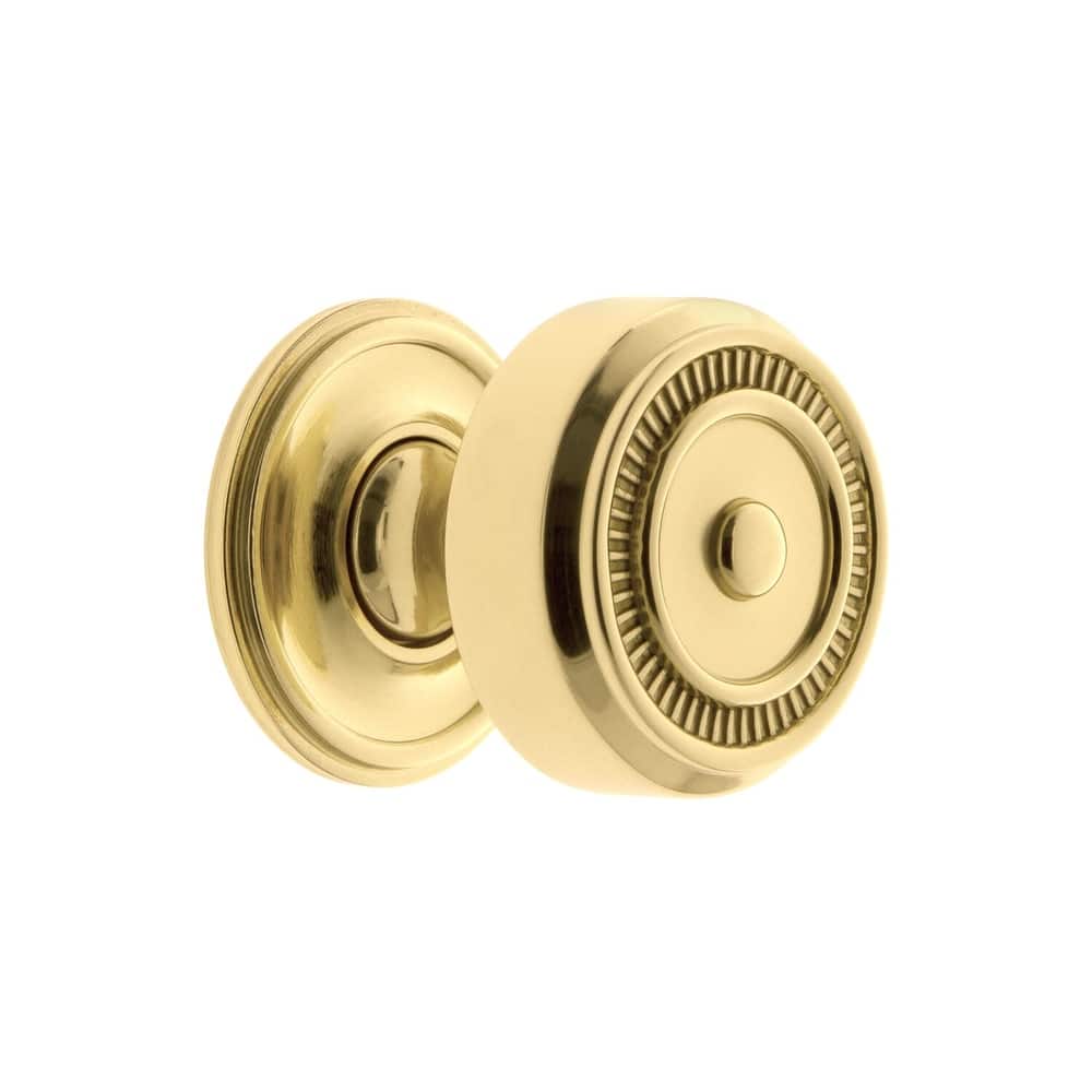 Grandeur SOLE-BRASS-KNOB-GEO Soleil 1-3/8" Solid Metal Ridged Mushroom
