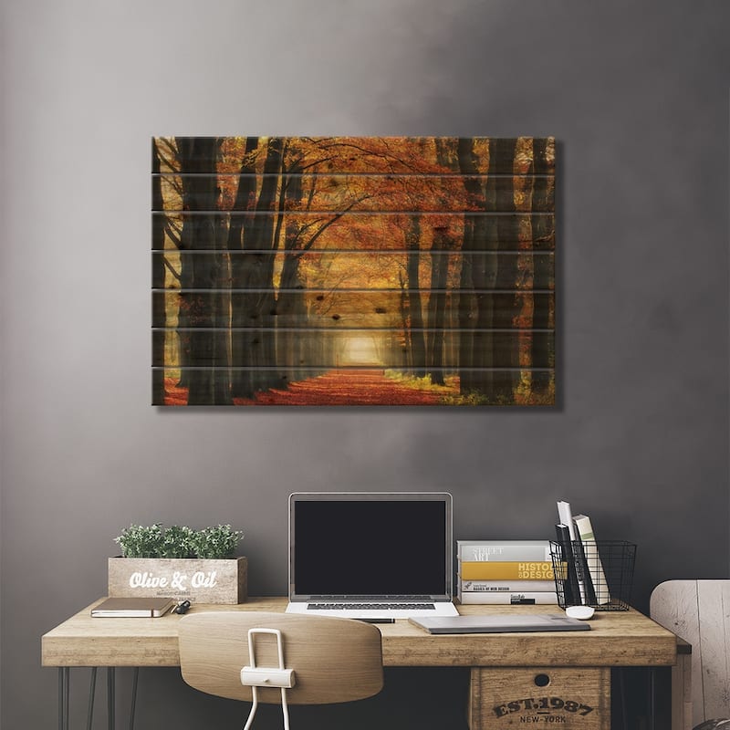 In Love With Fall Again Print On Wood by Lars van de Goor - Multi-Color