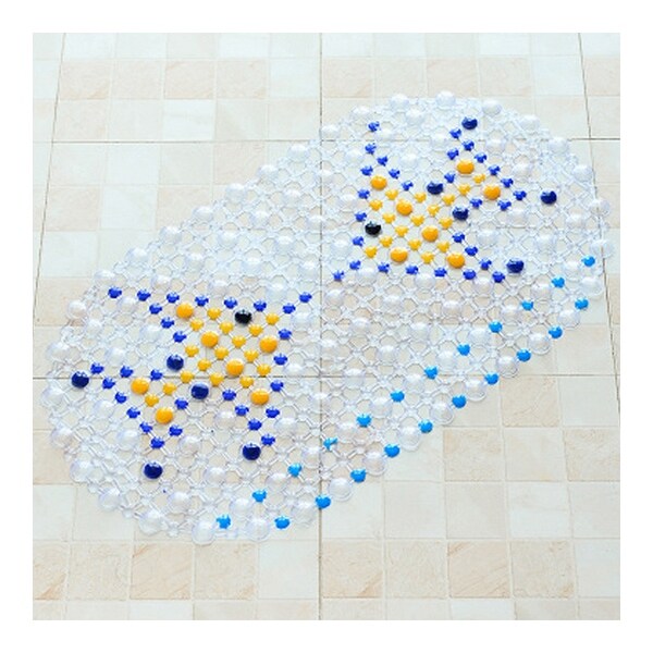 Transparent Antiskid Ground Floor Foot Mat - Yale Blue