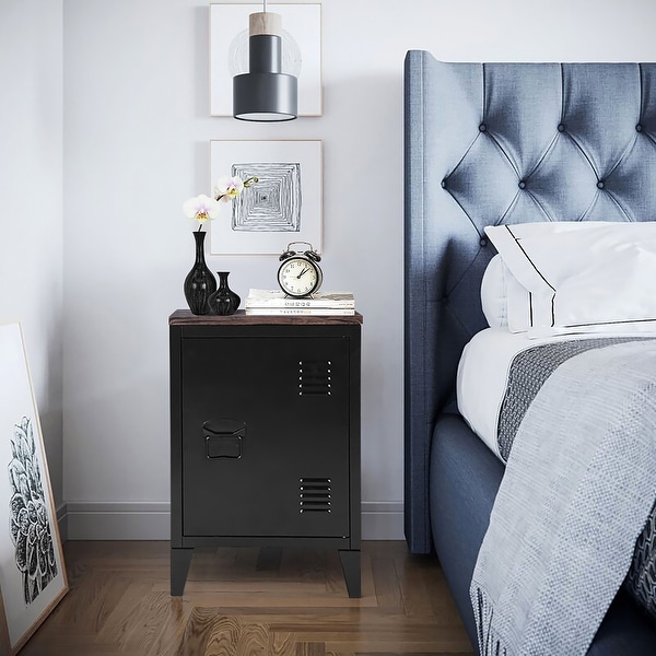 Porch & Den Maudsley Metal Storage Cabinet Nightstand. Opens flyout.