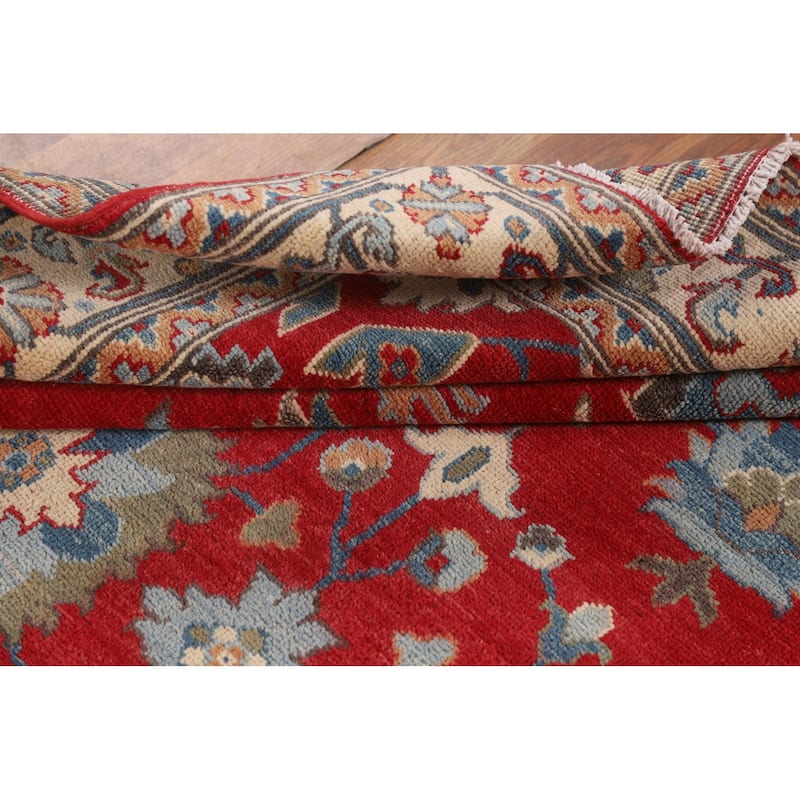 Red Kazak Area Rug Hand-Knotted Bedroom Wool Carpet - 5'1" x 6'7"