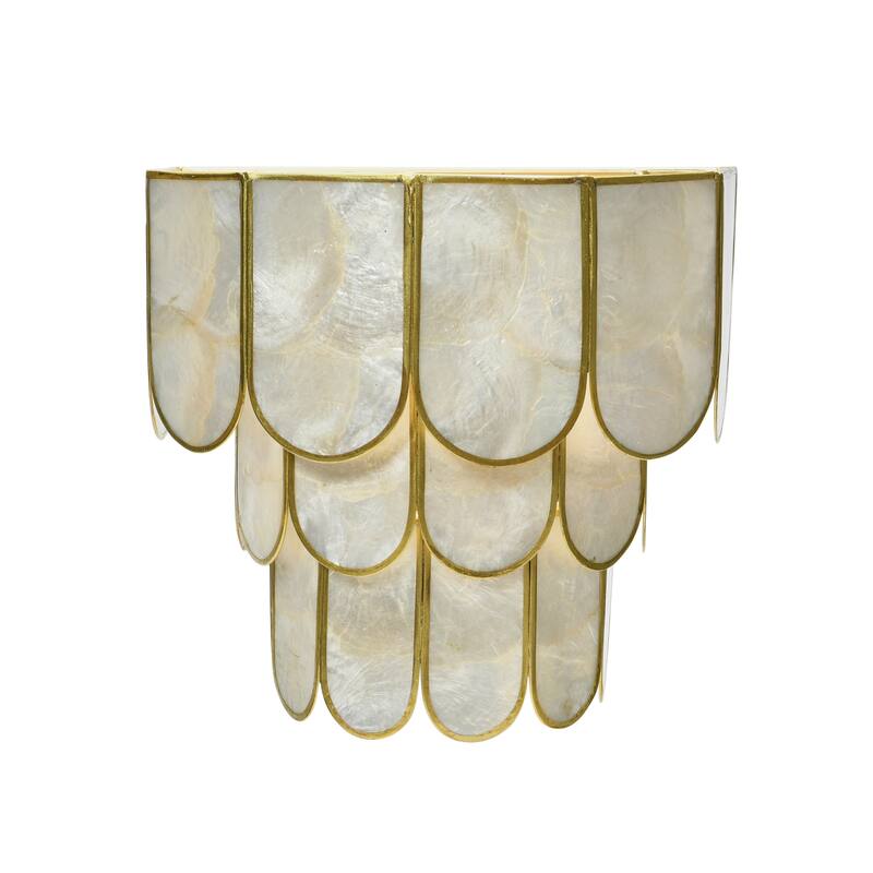 Capiz and Metal Wall Sconce
