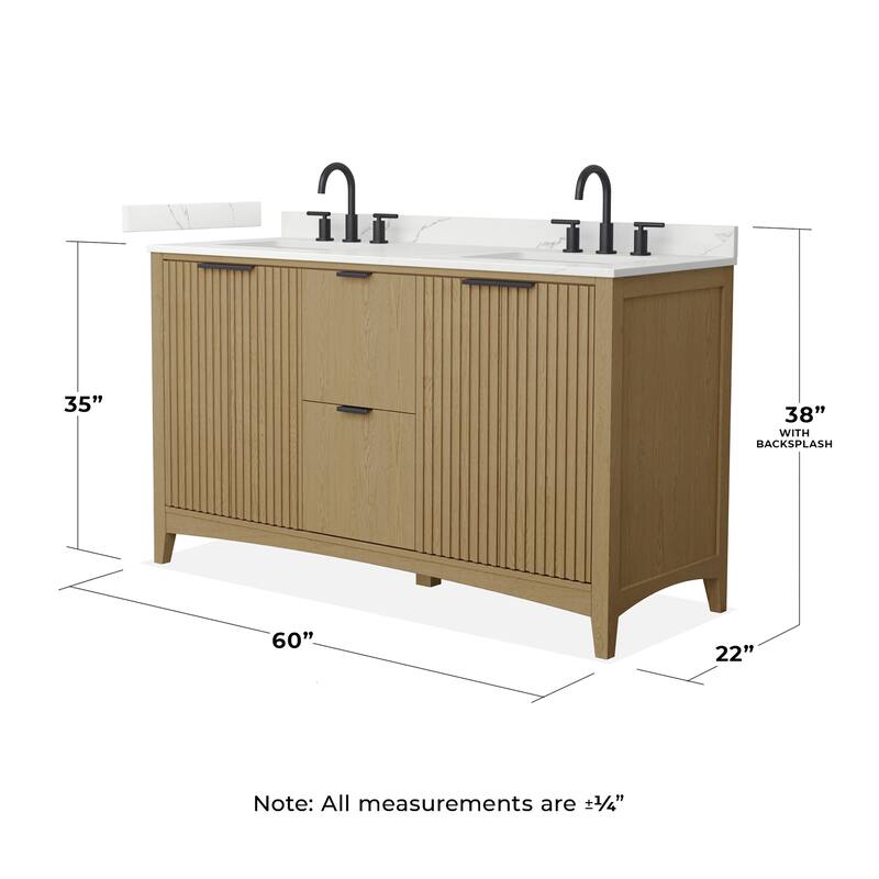 Wyndham Collection WCF9191-60D-QTZ-US3MXX Palmilla 60" Free Standing