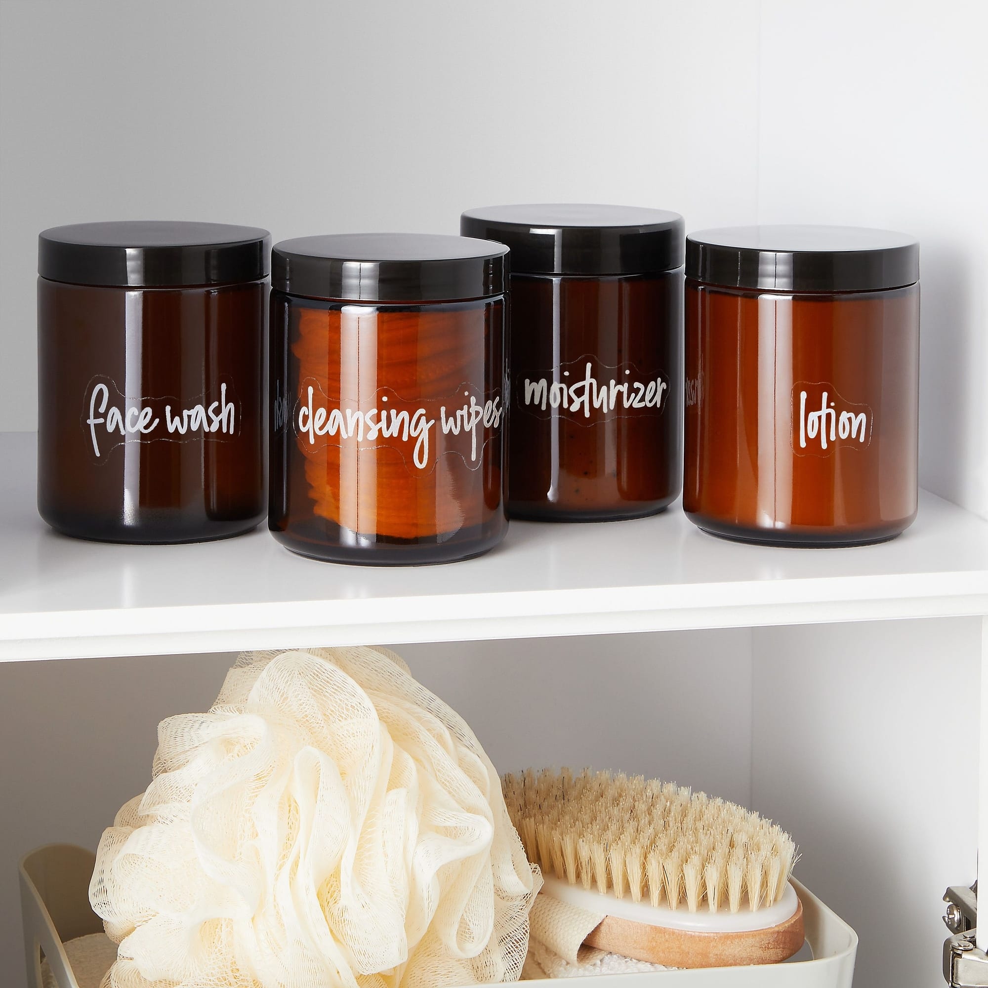 192 Pcs Bathroom Labels for Containers Make Up Preprinted Decal Vinyl