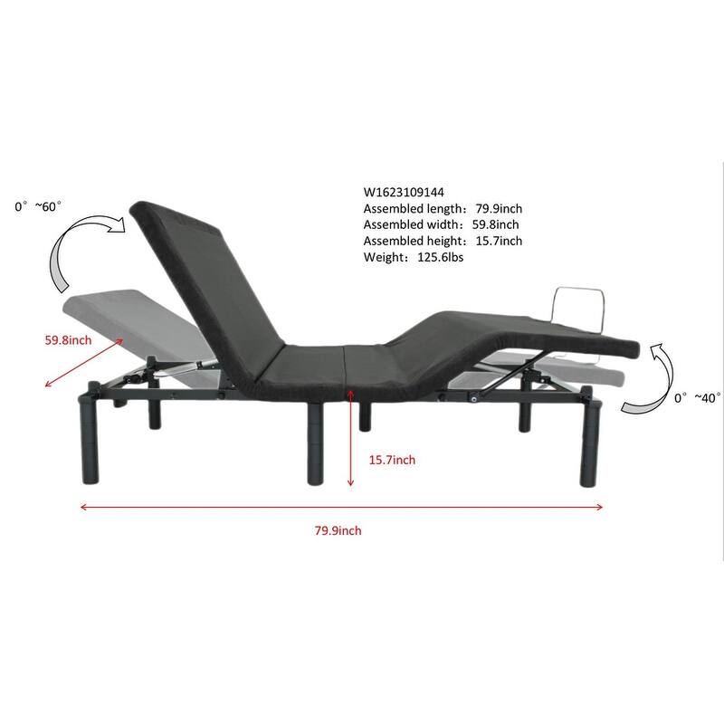 Adjustable Electric Bed Base with Remote Control Folding Design