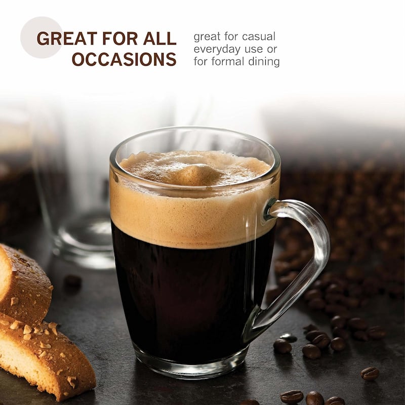 Bormioli Rocco Set of 6 Glass Coffee Mugs