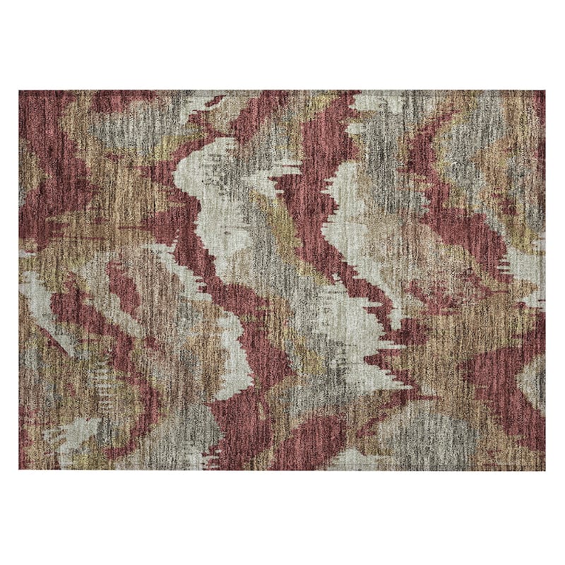 Machine Washable Indoor/ Outdoor Chantille Ombre Abstract Rug