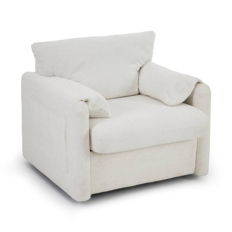 Chenille Swivel Accent Chair with 360° Rotation & Resilient Cushion