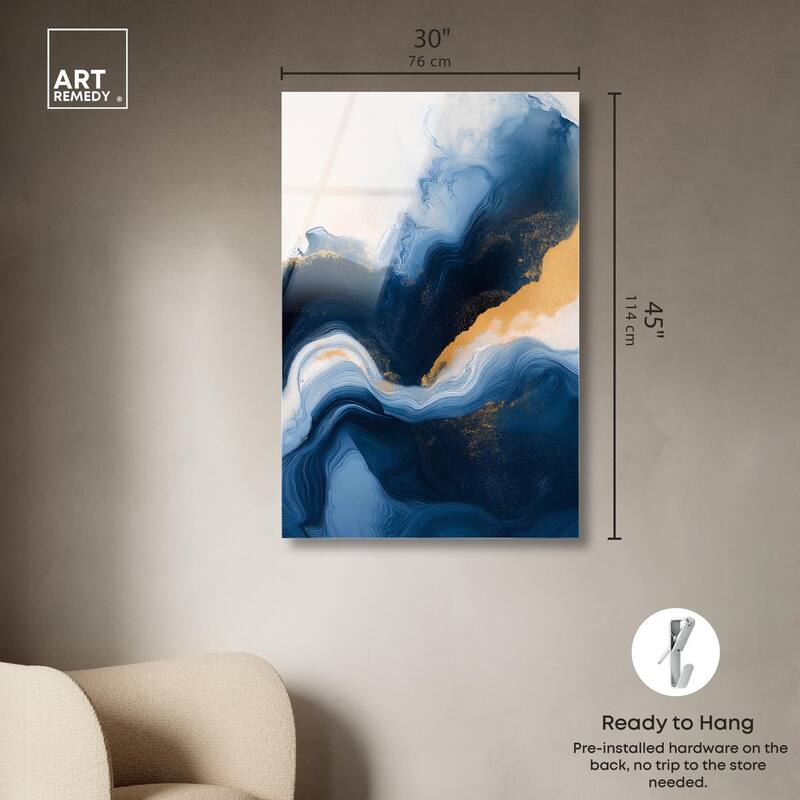 Blue Deep III Acrylic by Art Remedy, Ready to Hang