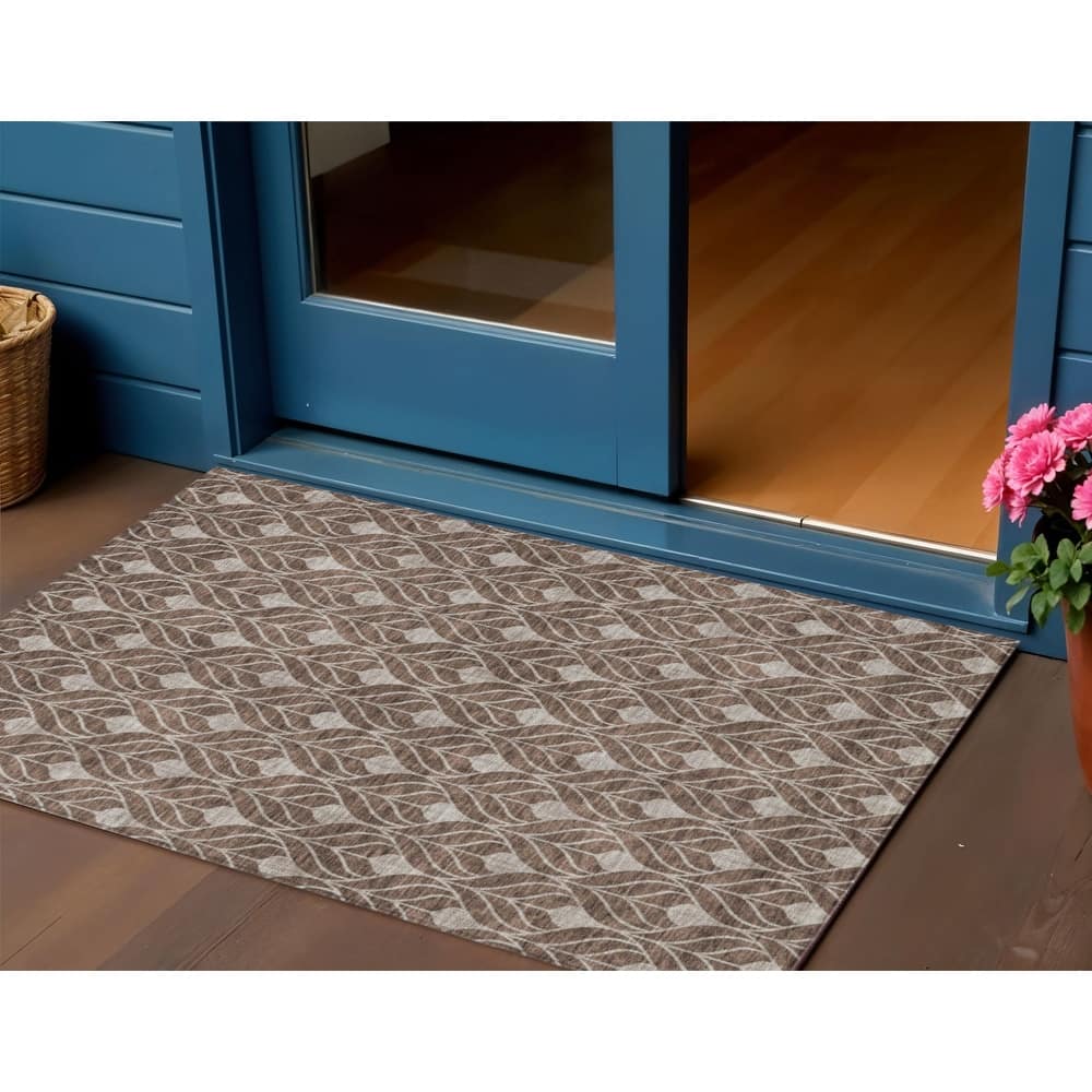 HomeRoots Geometric Transitional Rectangle Outdoor Rug