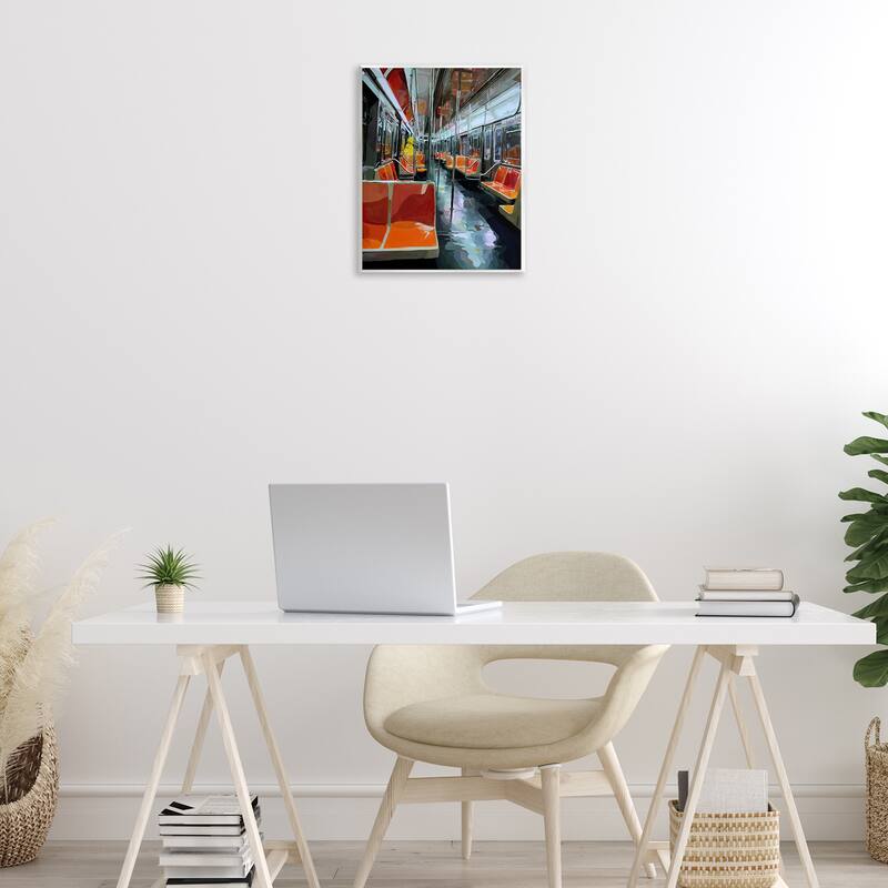 Stupell Bird Character in Subway Train Wall Plaque Art Design By Keith Thomson