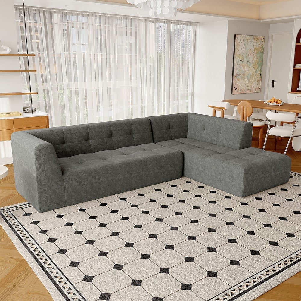 112.2" Modular L-Shaped Sofa, 2-Piece Modern Minimalist Design