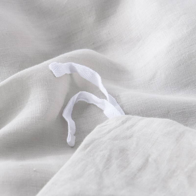 WHOLINENS Stone Washed French Linen Blend Duvet Cover & Pillow Shams Set