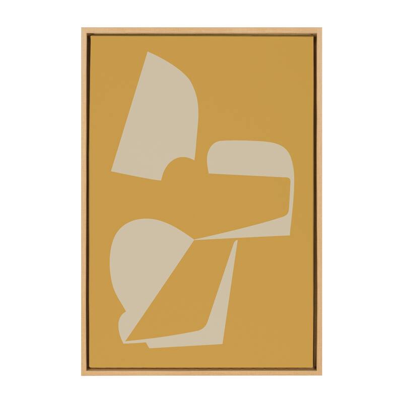 Kate and Laurel Sylvie Eye Catching Sleek Abstract 3 Yellow and Tan Framed Canvas by The Creative Bunch Studio