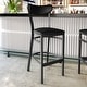 preview thumbnail 2 of 9, Commercial Metal Barstool with Wood Seat and Boomerang Back