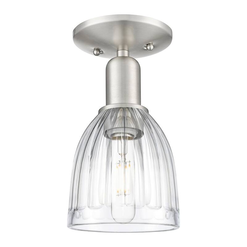 Innovations Lighting 716-1C-11-6 Brookfield Semi-Flush Brookfield 6" - Brushed Satin Nickel / Clear