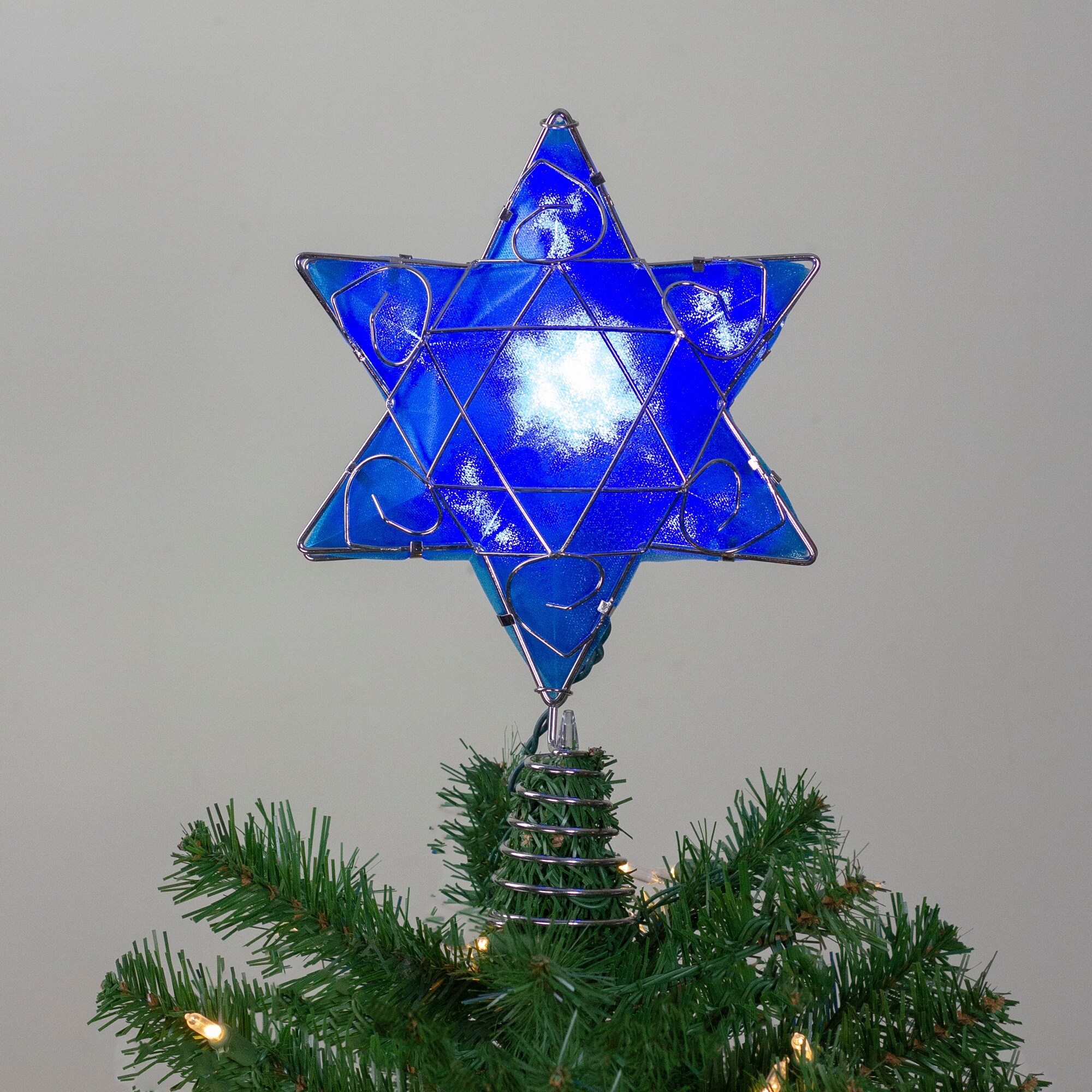 Shop 8 Lighted Hanukkah Star Tree Topper Clear Lights Overstock 29801272
