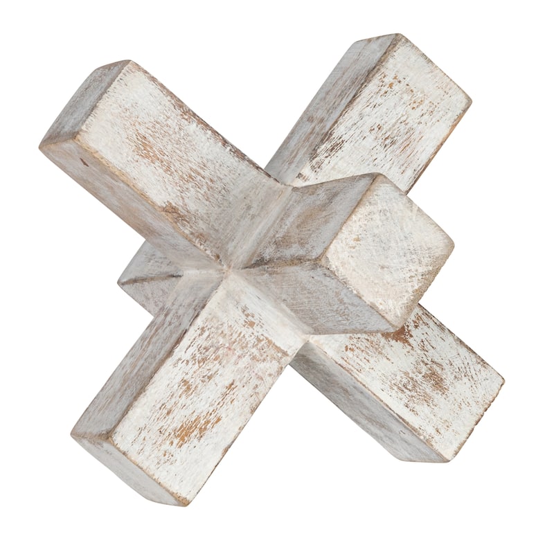 Decorative Mango Wood Jack Cross Design - 6.0"L x 6.0"W x 6.0"H