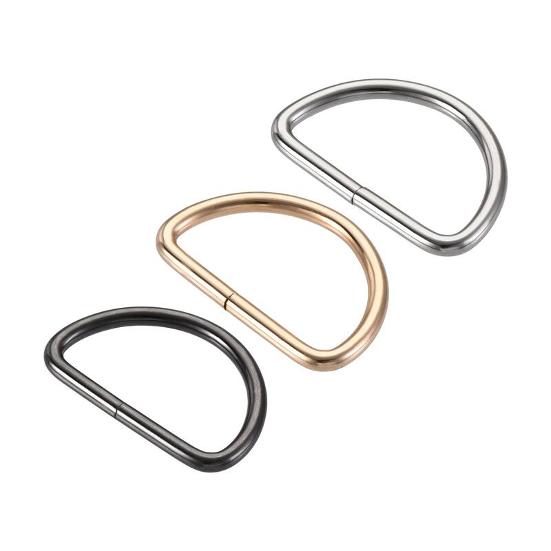Metal D Ring 38mm D-Rings Buckle Gold Tone, Silver Tone, Black 15pcs ...